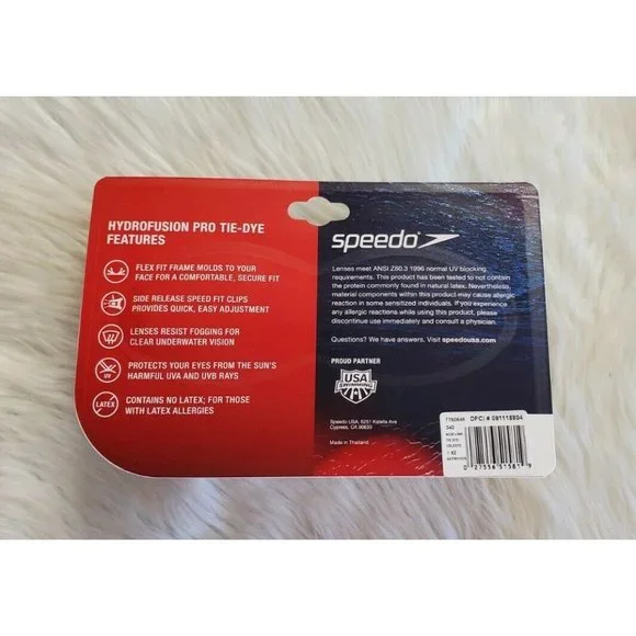 2 PAIRS Speedo Adult Hydrofusion PRO Goggles Tie Dye Lime/Celeste, Age 15+ NEW - Picture 3 of 3